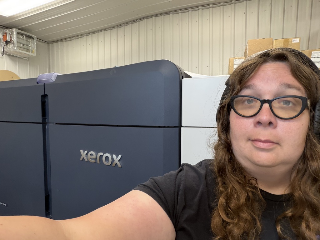 Me, right in front of a Xerox Iridesse that I was operating at Arctic Star Printing.