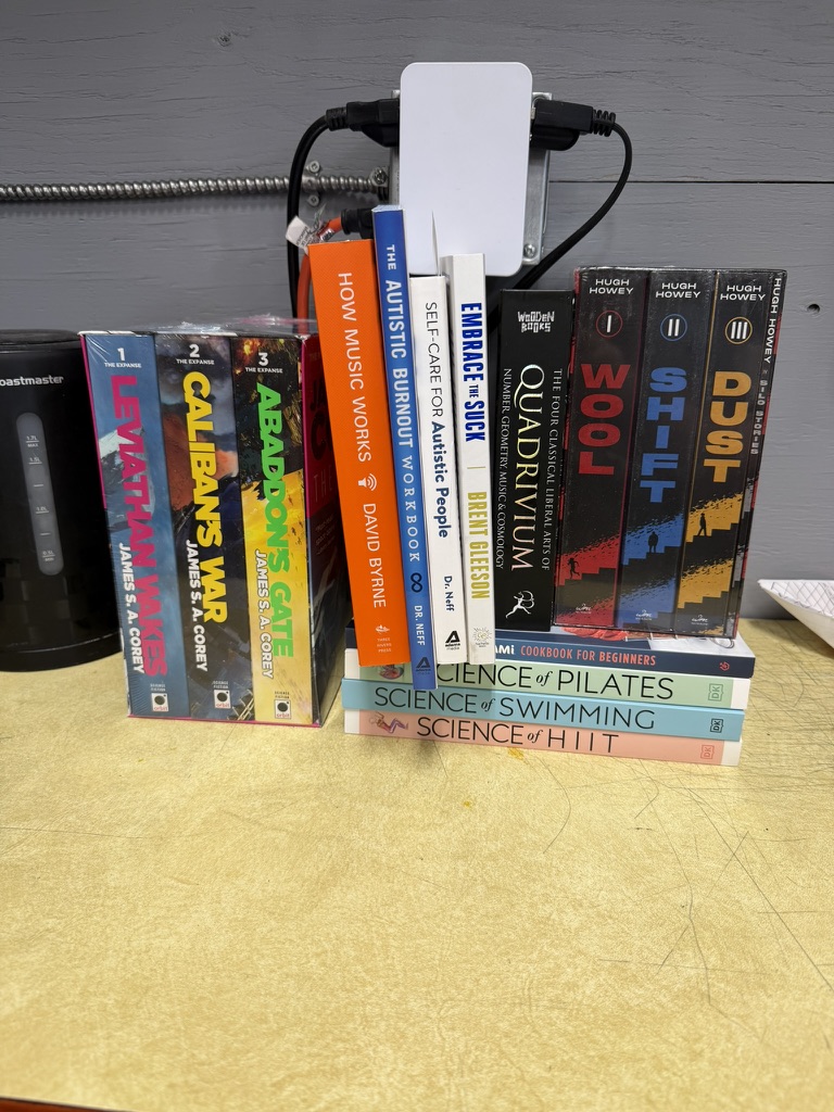 A haul that I picked up from Mac's Fireweed Books.